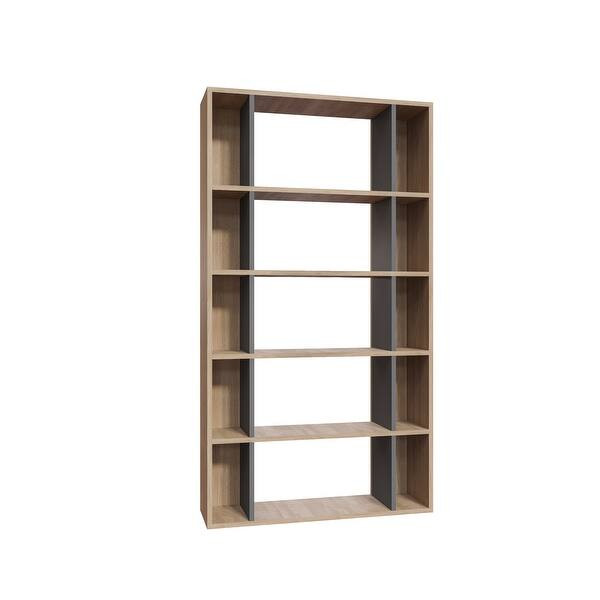 Sanborn Modern Bookcase - Oak - 64.41'' H x 35.43'' W x 9.84'' D | Bed Bath & Beyond