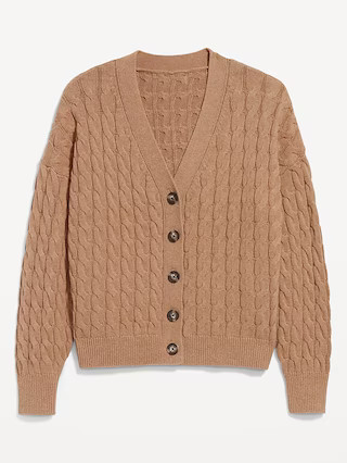 Oversized Slouchy Cable-Knit Cardigan Sweater | Old Navy (US)
