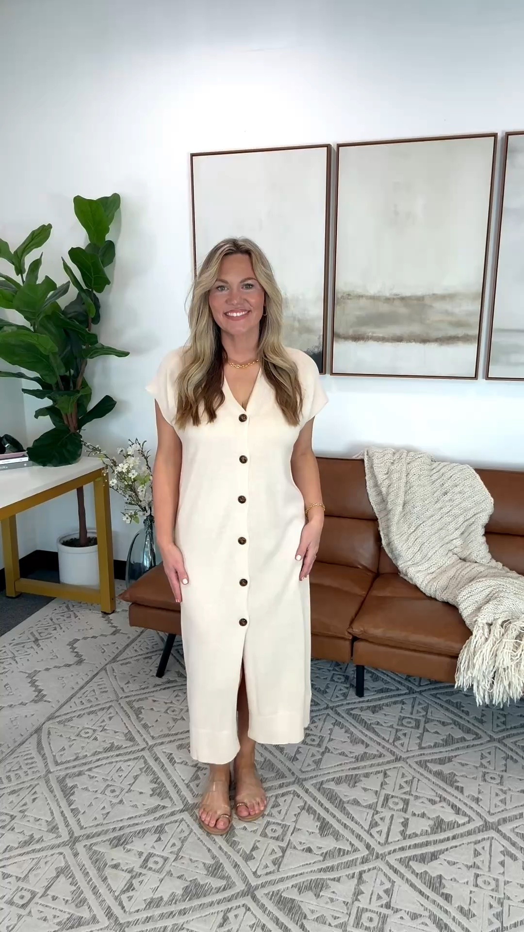 Neutral button front midi dress that is one of those easy throw on pieces that instantly looks polished. I love the soft tone, the clean lines, and the button detail that gives it just enough structure while still feeling relaxed.

neutral midi dress, button front dress outfit, chic everyday dress, effortless summer style, amazon fashion find, casual elevated outfit, minimalist outfit inspiration, AudrieDollins

#LTKTravel #LTKOver40 #LTKootd