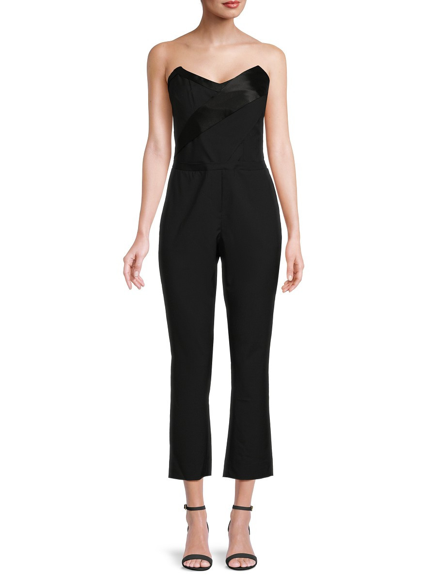 RtA Women's Lou Draped Wool Strapless Jumpsuit - Black - Size 0 | Saks Fifth Avenue OFF 5TH