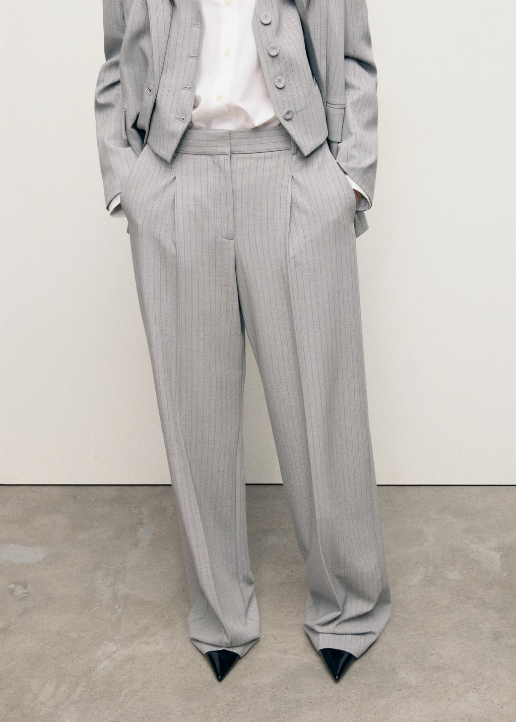 Pinstripe suit trousers - Women | MANGO United Kingdom | MANGO (UK)