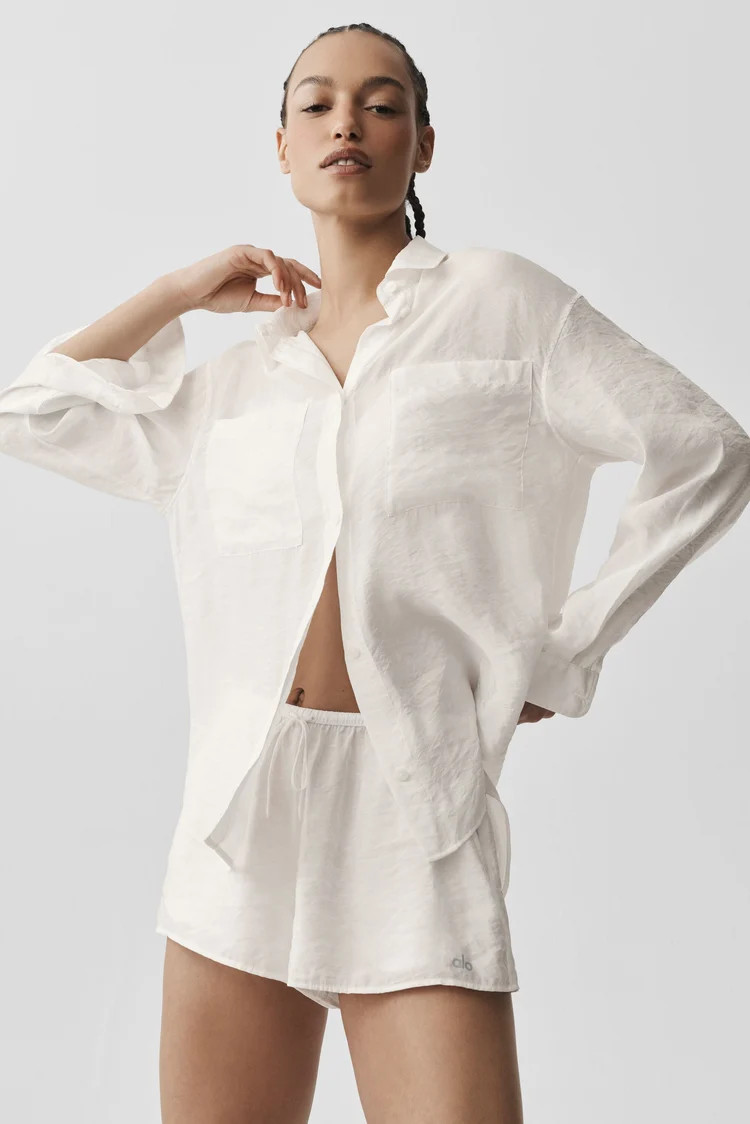 Semi-Sheer Golden Hour Button Down Long Sleeve | Alo Yoga