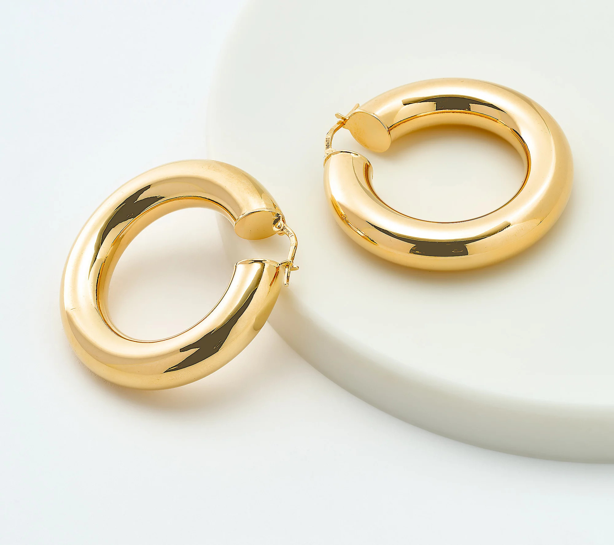 David Markstein Bronze 1-1/2"" Polished Hoop Earrings | QVC