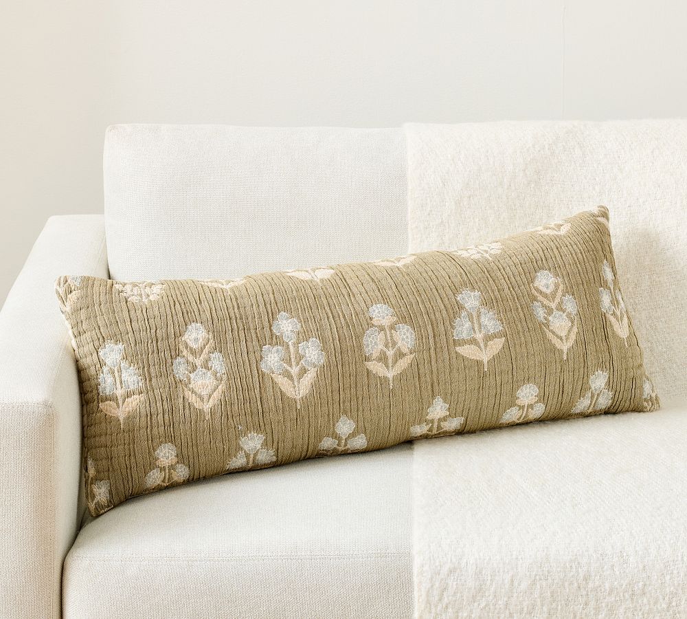 Kiana Jacquard Reversible Filled Lumbar Pillow | Pottery Barn (US)