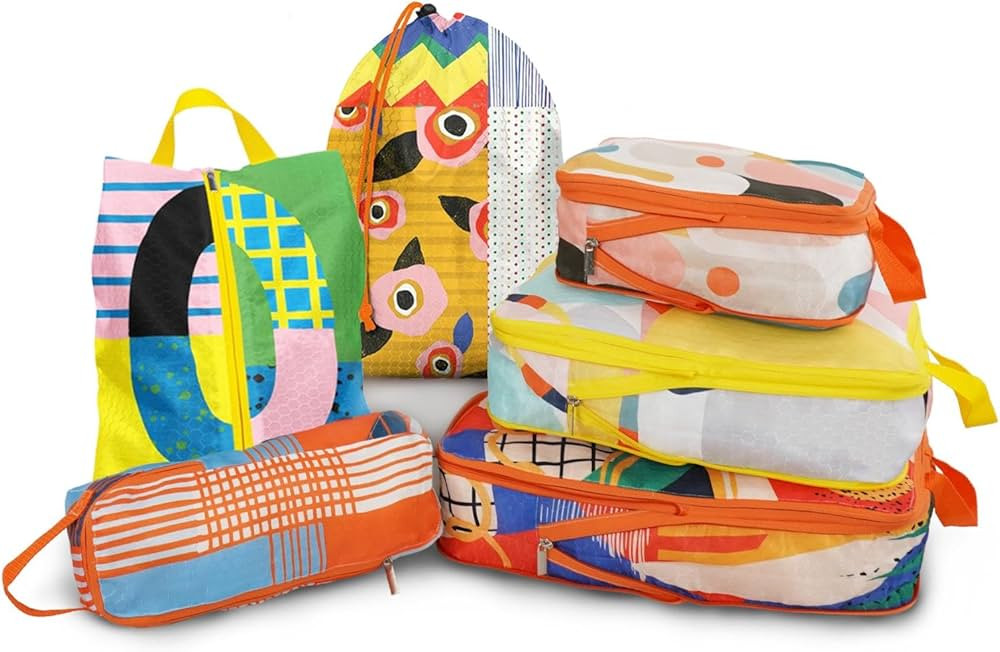 6 Pcs Compression Packing Cubes Travel for Suitcases, Waterproof Luggage Organizer Washable Stora... | Amazon (US)