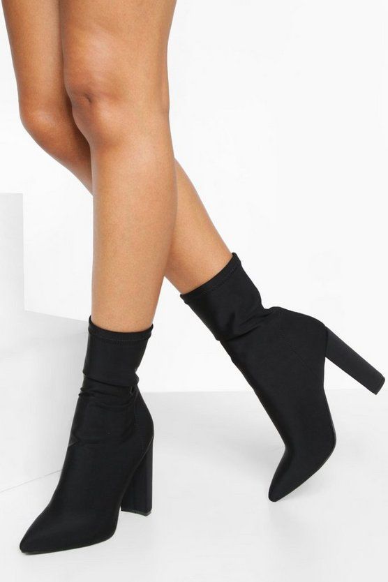 Block Heel Sock Boots | Boohoo.com (US & CA)