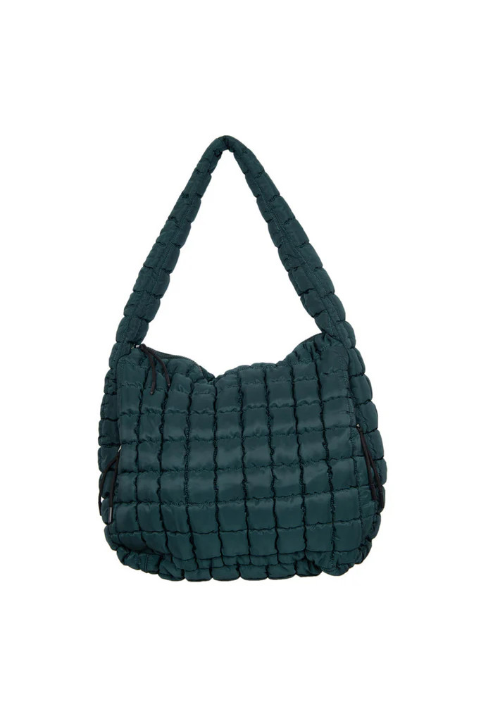 Forest Green Quilted Puffer Tote Bag | Katydid.com