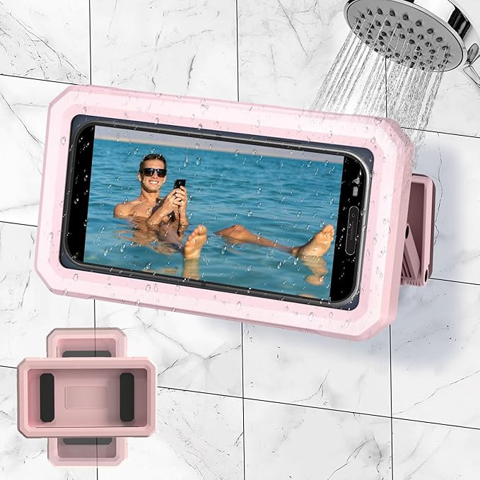 Shower Phone Holder Waterproof-480°Adjustable Rotation, Waterproof Anti Fog Case with Touch Scre... | Amazon (US)