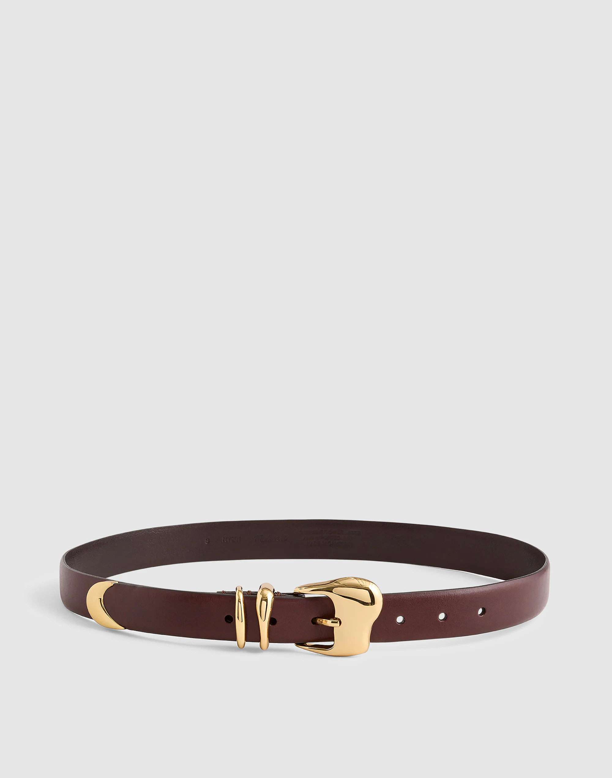 Sculpted Wavy-Buckle Belt in Leather | Madewell