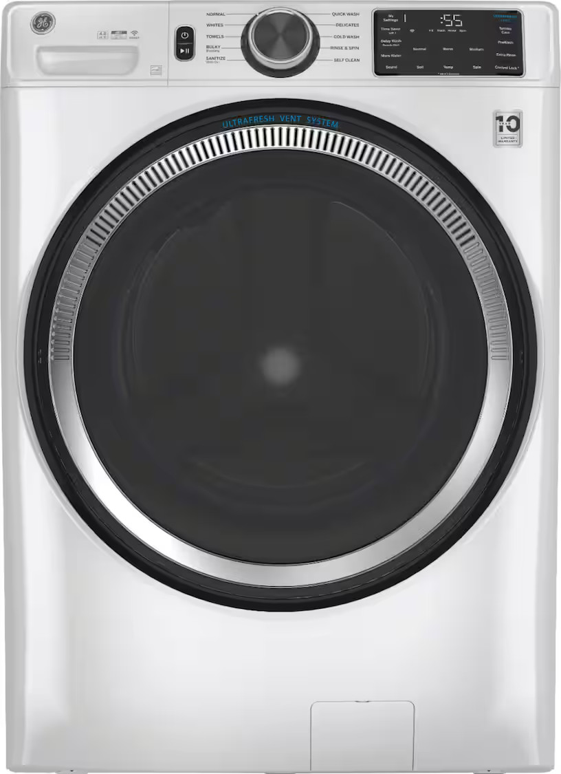 Package - GE - 4.8 Cu. Ft. High-Efficiency Front Load Washer with UltraFresh Vent System - White ... | Best Buy U.S.