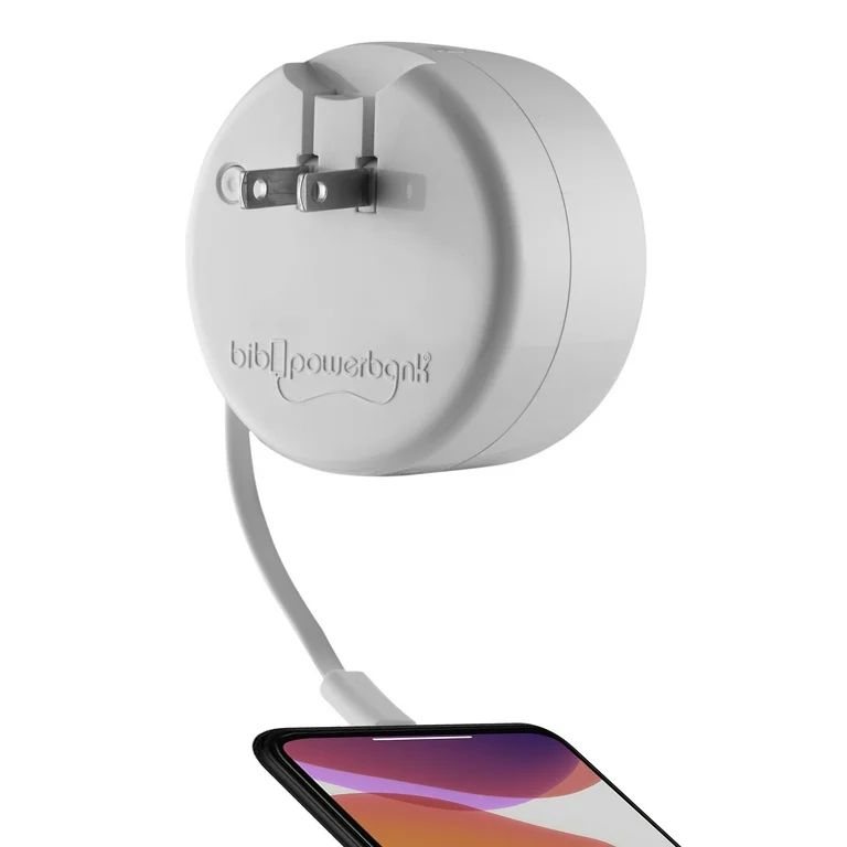 Bibicord Portable White Wall Charger with Retractable Lightning Cable & 2500 mAh Battery (Provide... | Walmart (US)