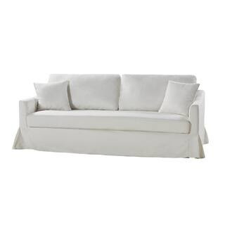 JAYDEN CREATION Wilfried Modern 80.7 in. W Flared Arm Polyester Slipcovered Rectangle Sofa With R... | The Home Depot