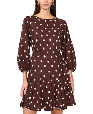 1.STATE Women's 3/4-Sleeve Dot Mini Dress - Macy's | Macy's