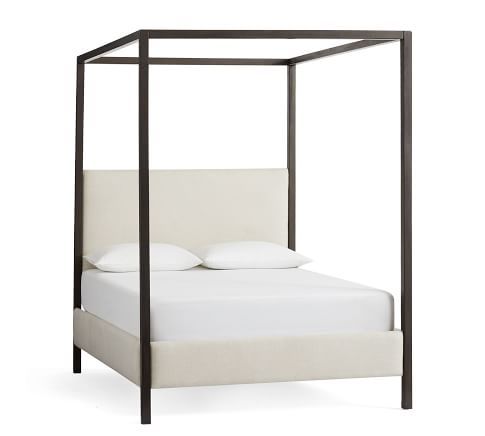 Atwell Metal Canopy Bed, Black, Queen | Pottery Barn (US)