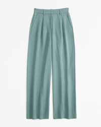Women's Premium Crepe Tailored Ultra Wide-Leg Pant | Women's Bottoms | Abercrombie.com | Abercrombie & Fitch (US)