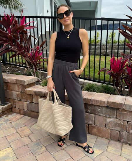 Florida outfit! Love these gauze pants and this is the perfect travel/beach/pool tote. Vacation outfit 

#LTKfindsunder100 #LTKover40 #LTKstyletip