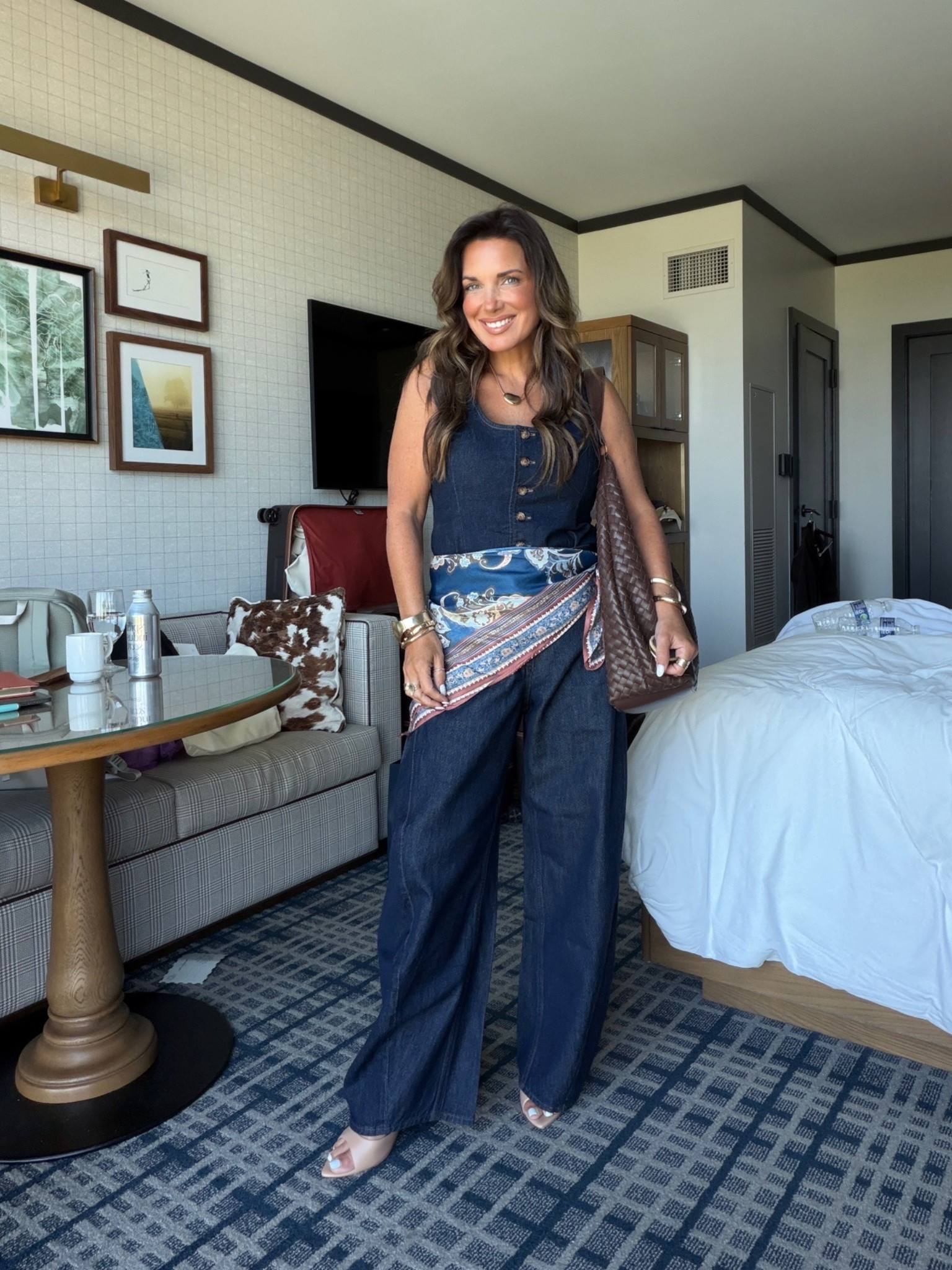 Denim on denim ~ always a good choice!! wearing size small in vest and size 27 Curve short. Size down in both. Love this Walmart brown handbag too!! It’s so fabulous.

#LTKootd #LTKOver40 #LTKPetite