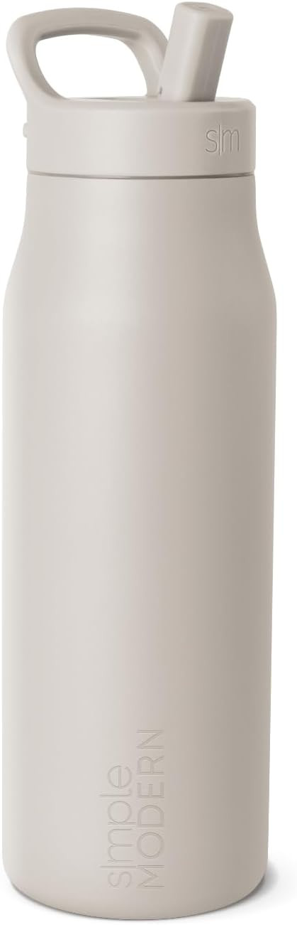 Simple Modern Water Bottle with Push Button Straw Lid | Ceramic-Lined Insulated Stainless Steel |... | Amazon (US)