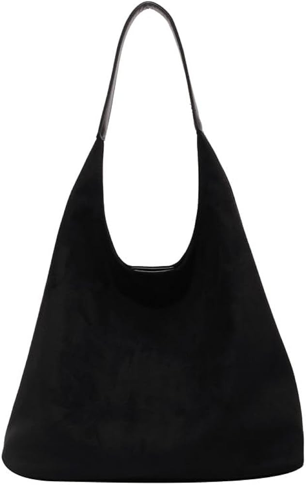 Suede Hobo Bag for Women Slouchy Purse Fashionable Office Tote Handbag | Amazon (US)