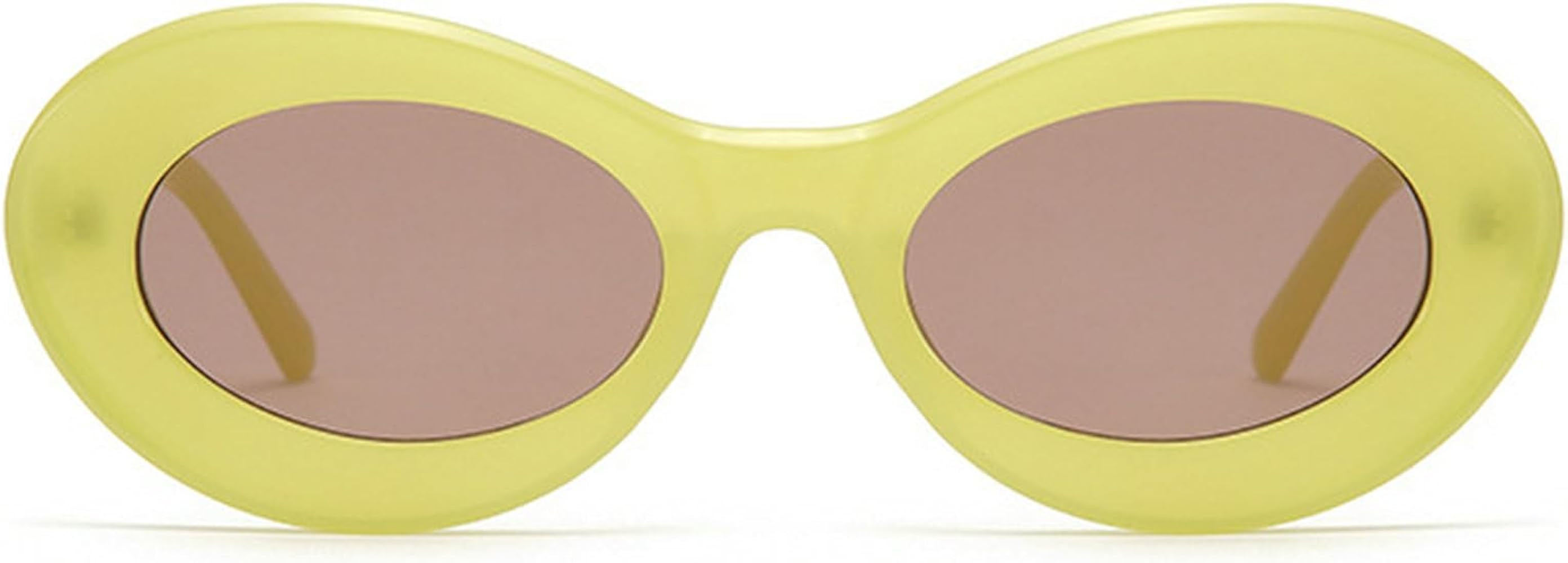 Oval Sunglasses Womens Men Fashion Trendy Sun glasses Retro Shades Oversized 90s Thick Shades Cla... | Amazon (US)