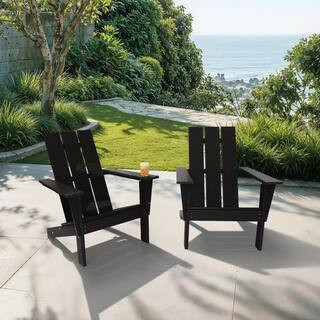 Arcadia Black Patio Outdoor Patio Adirondack Chair (Set of 2) | The Home Depot