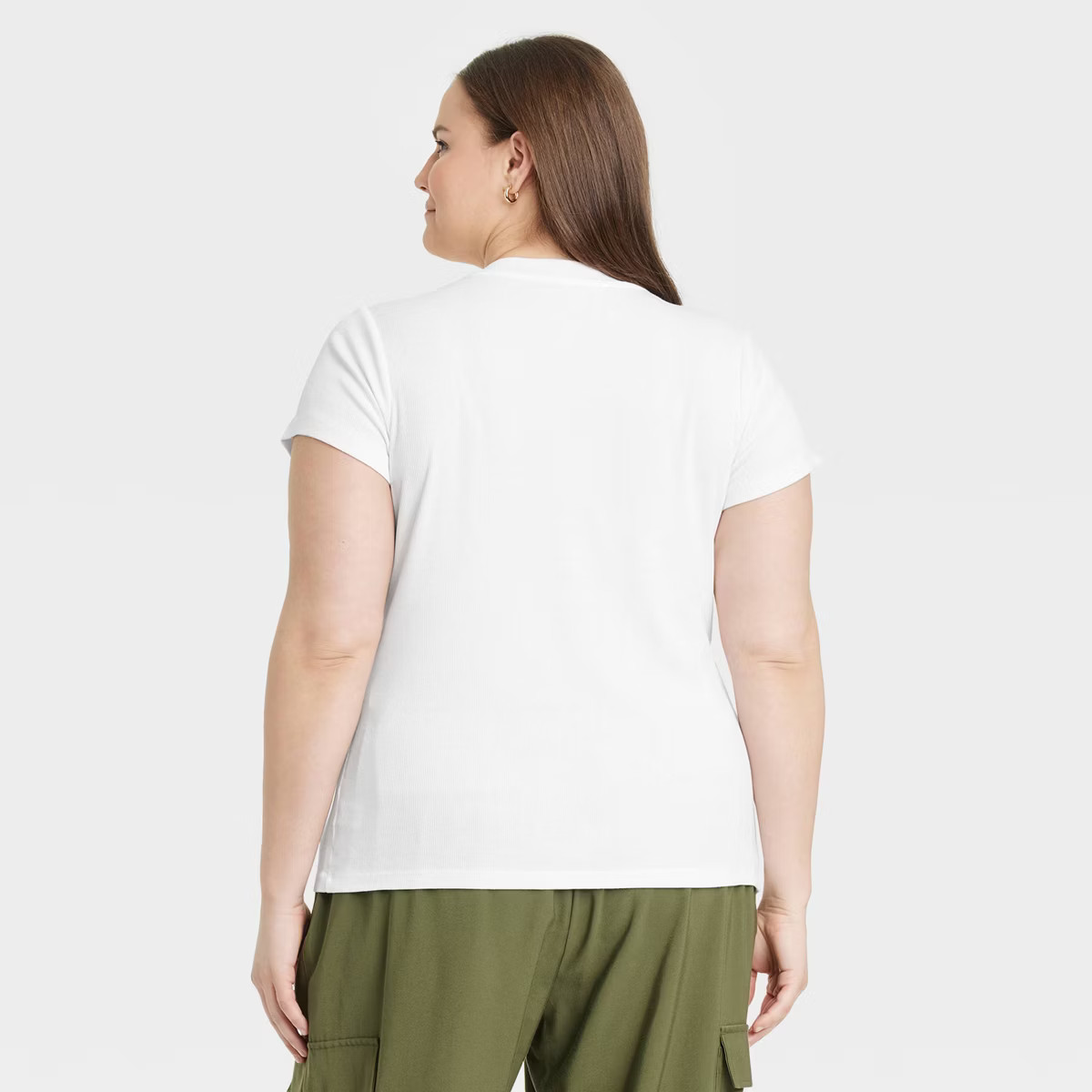 Women's Short Sleeve Slim Fit Ribbed T-Shirt - A New Day™ | Target