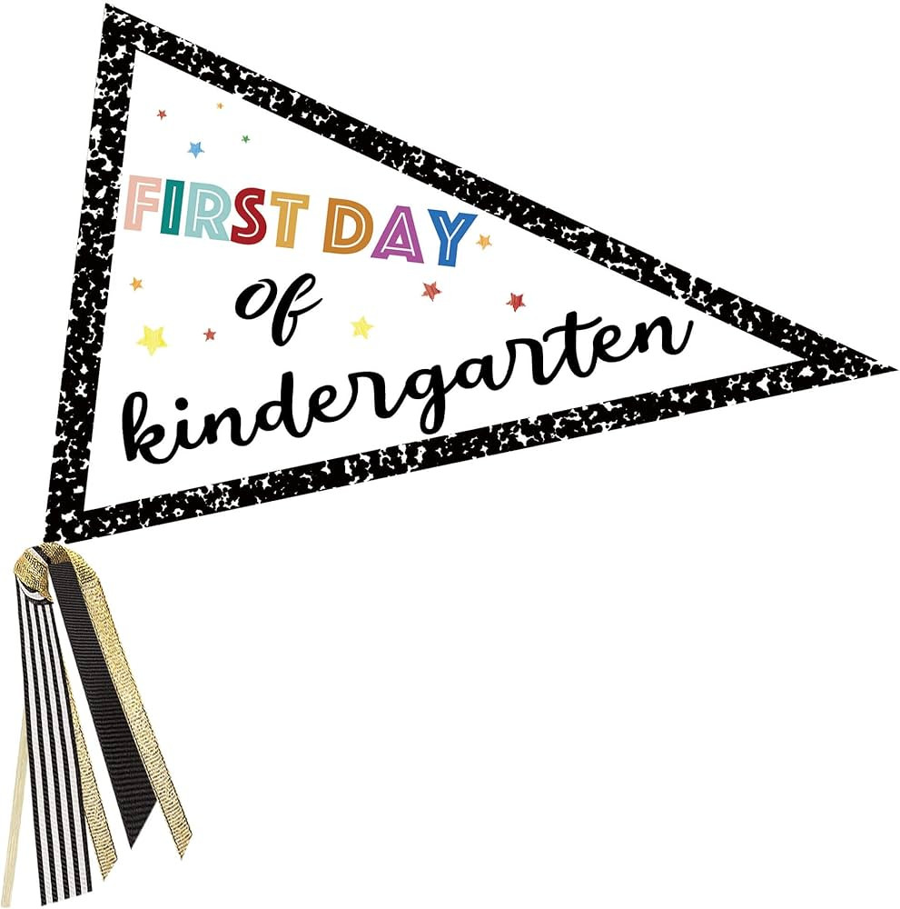 First Day of School Sign, Back to School Pennant, First Day of Kindergarten Grade Flag with Ribbo... | Amazon (US)