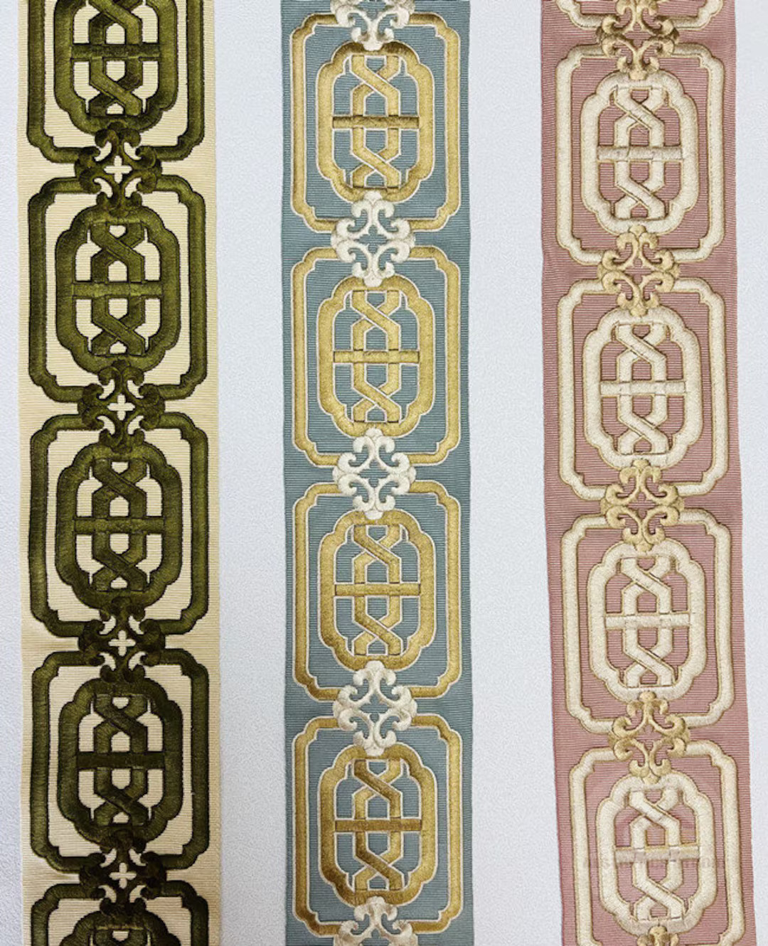 Fretwork 3.5“ 9cm Embroidered Trim, Drapery Trim by the Yard, Chinoiserie Designer Trim for Cur... | Etsy (US)