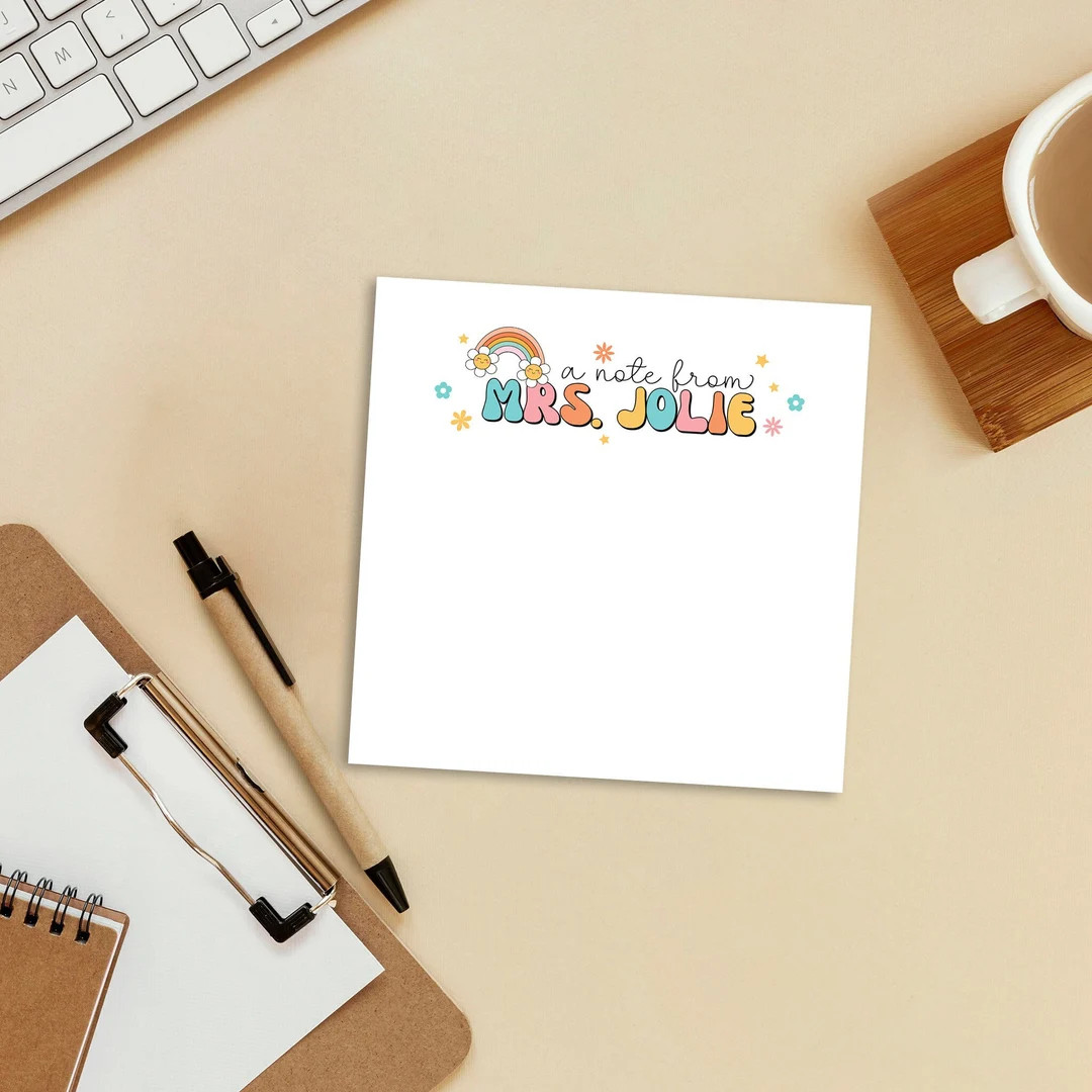 Teacher Sticky Notes Custom Teacher Name Notepad To-do List - Etsy | Etsy (US)