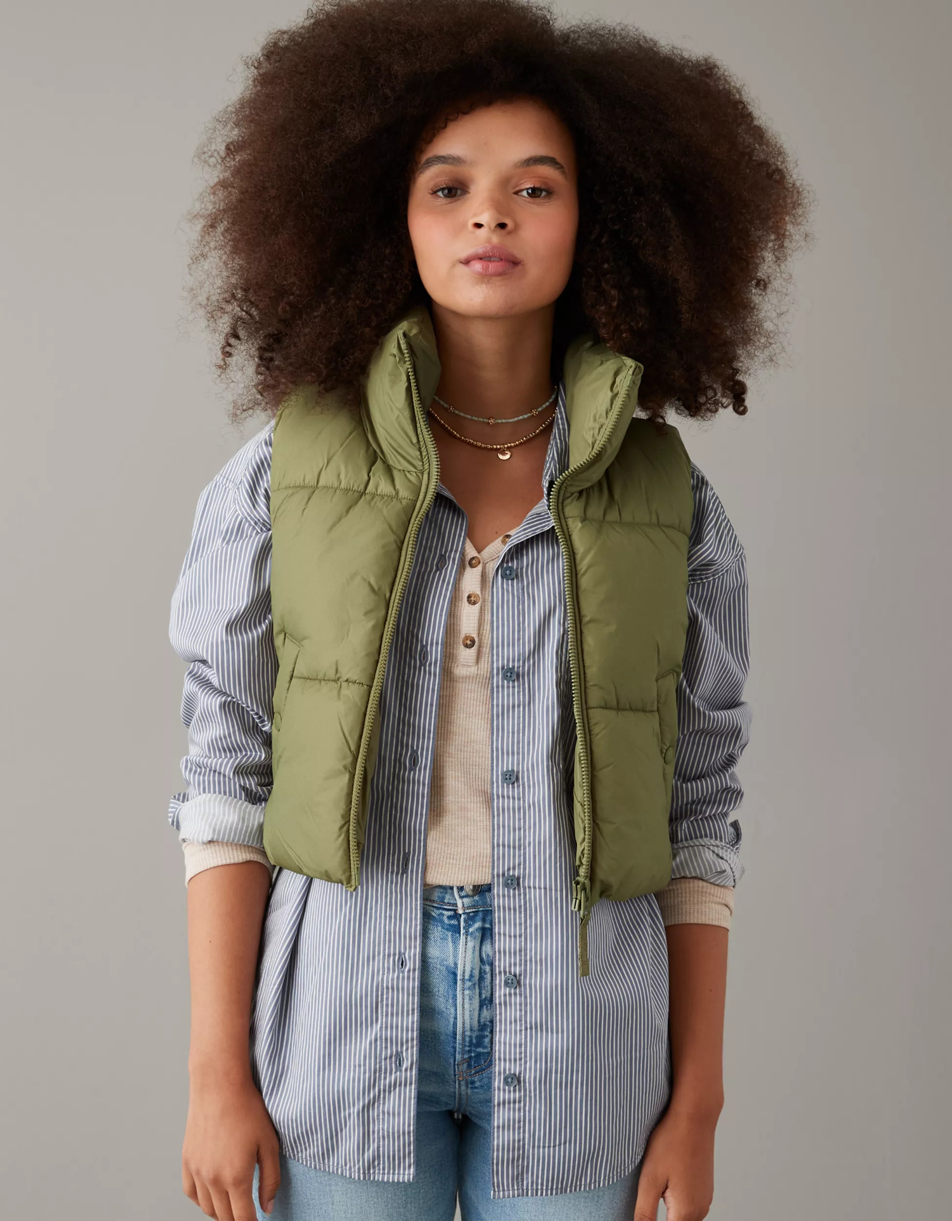 AE Cropped Puffer Vest | American Eagle Outfitters (US & CA)