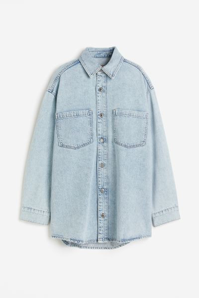 Feather Soft Denim Shirt - Pale denim blue - Ladies | H&M US | H&M (US + CA)