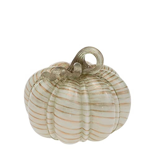 Boston International Glass Pumpkin Tabletop Shelf Décor Autumn & Fall Decorations, Small, Laurel & Copper | Amazon (US)