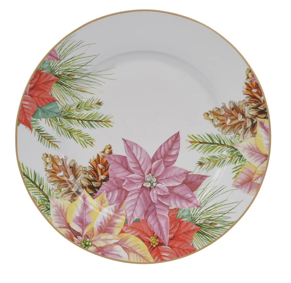 Prato Raso Natal Floral Colorido Cerâmica - Camicado | Camicado (BR)