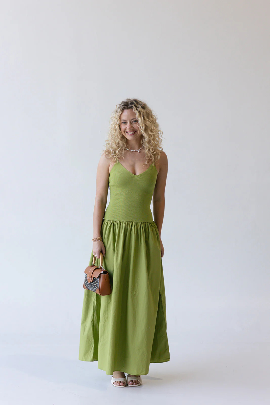 Terra Sleeveless Midi Dress - Green | Fancyd Boutiqe