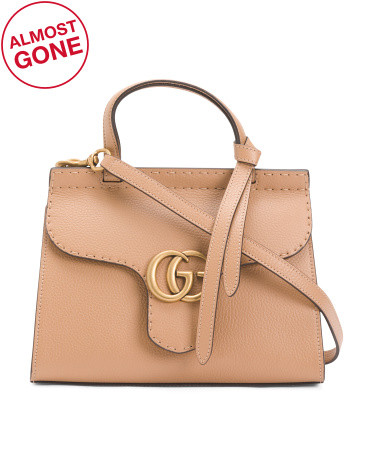 Made In Italy Leather Gg Marmont Medium Top Handle Satchel With Strap | TJ Maxx