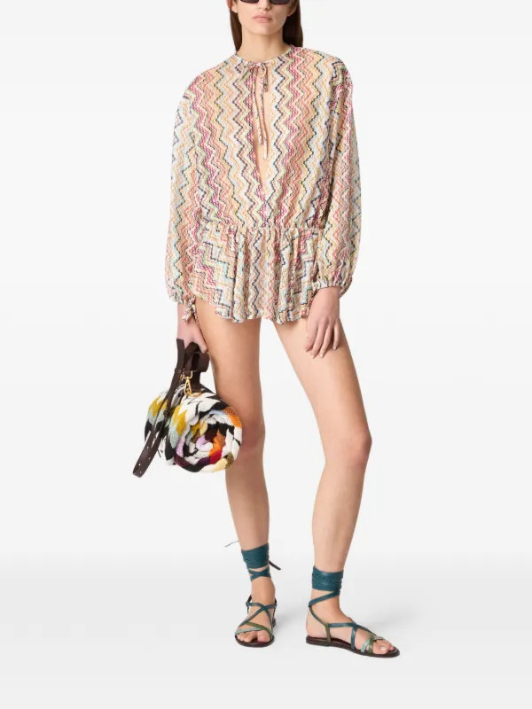 chevron-patterned beach cover | Farfetch Global
