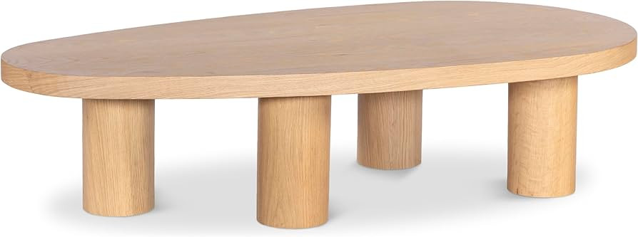 Meridian Furniture 291Oak-C Beekman Collection Art Deco Coffee Table with Solid Oak Wood, Natural... | Amazon (US)