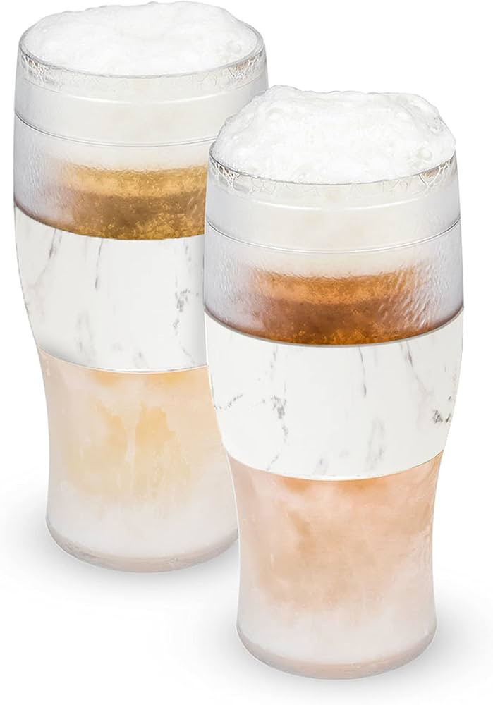 Host FREEZE Beer Glasses, Frozen Beer Mugs, Freezable Pint Glass Set, Insulated Beer Glass to Kee... | Amazon (US)