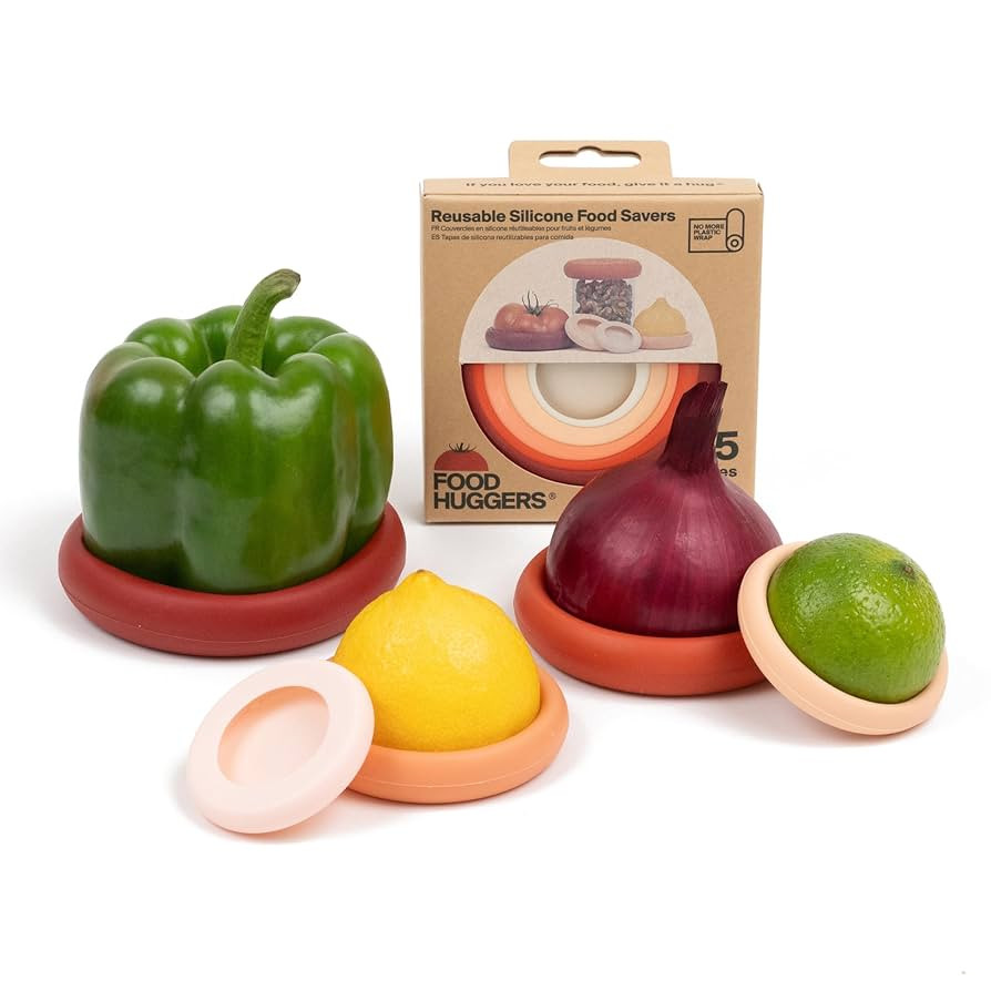 Food Huggers 5pc Reusable Silicone Food Savers | BPA Free & Dishwasher Safe | Fruit & Vegetable P... | Amazon (US)