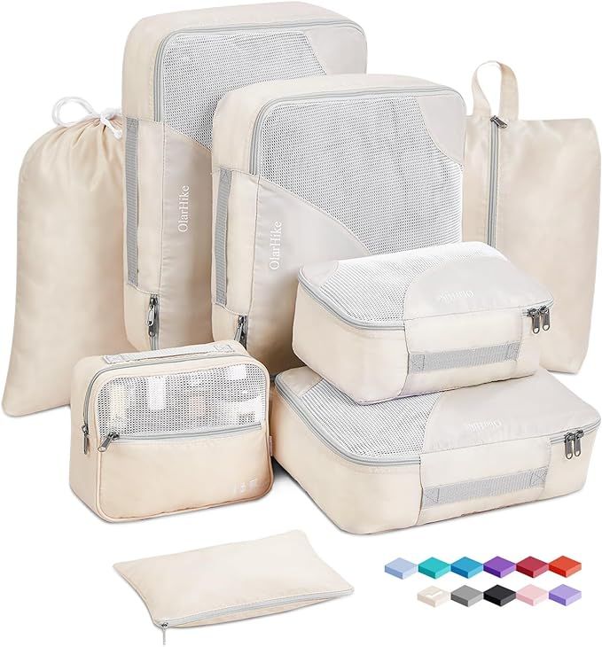 OlarHike 8 Packing Cubes Set, 4 Sizes (Extra Large, Large, Medium, Small) for Luggage Organizer, ... | Amazon (US)
