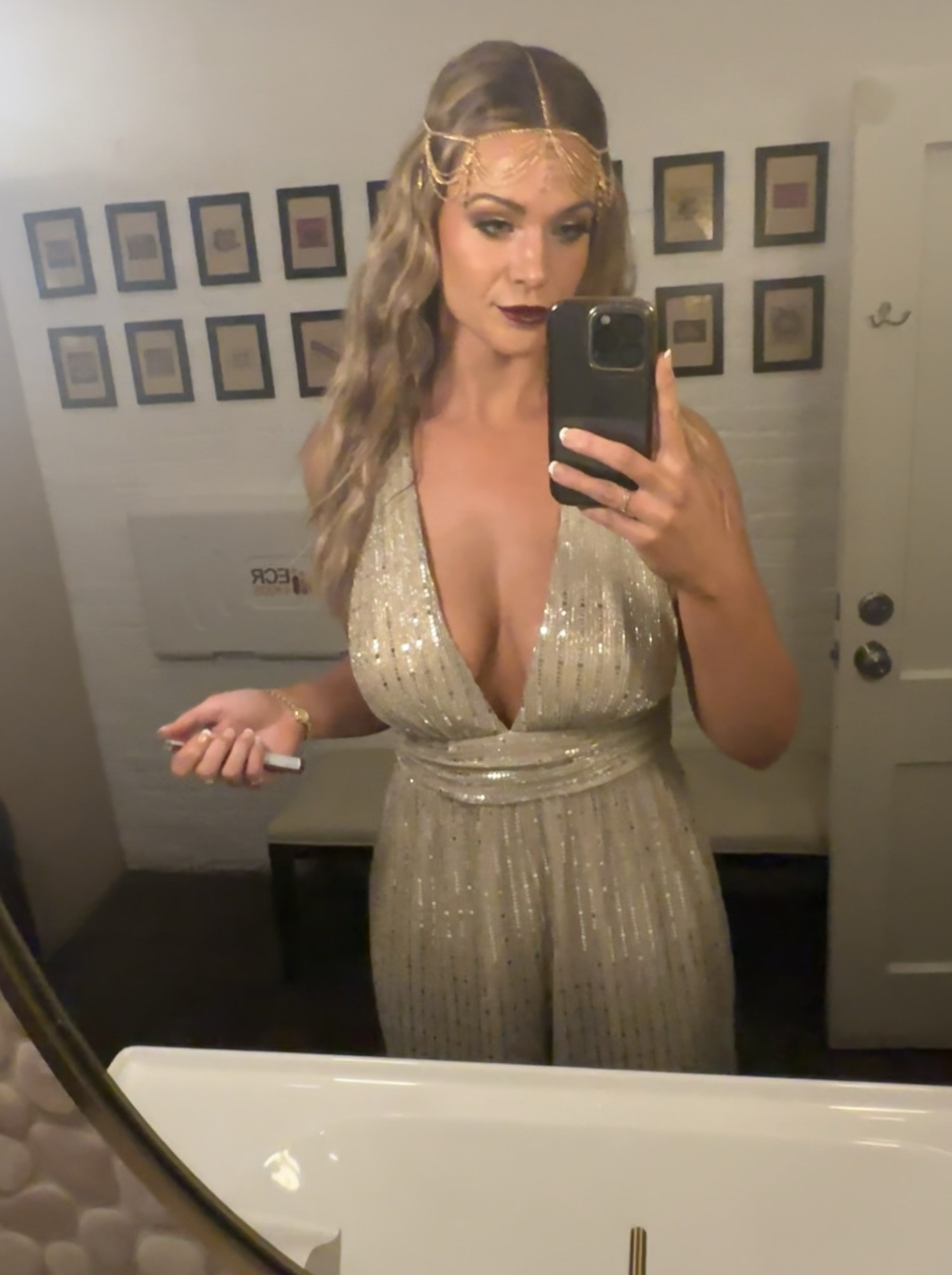 Shop this Love is Blind look! Lulus is usually tall girl friendly. I wore this gold sequins jumpsuit with a 3” heel

Size: M
Brand: Lulus- Ailey Gold & Silver Twist Back Wide Leg Jumpsuit

Similar styles linked!

Head chain by the Catery Store on Amazon

#LTKHalloween #LTKSeasonal #LTKHoliday