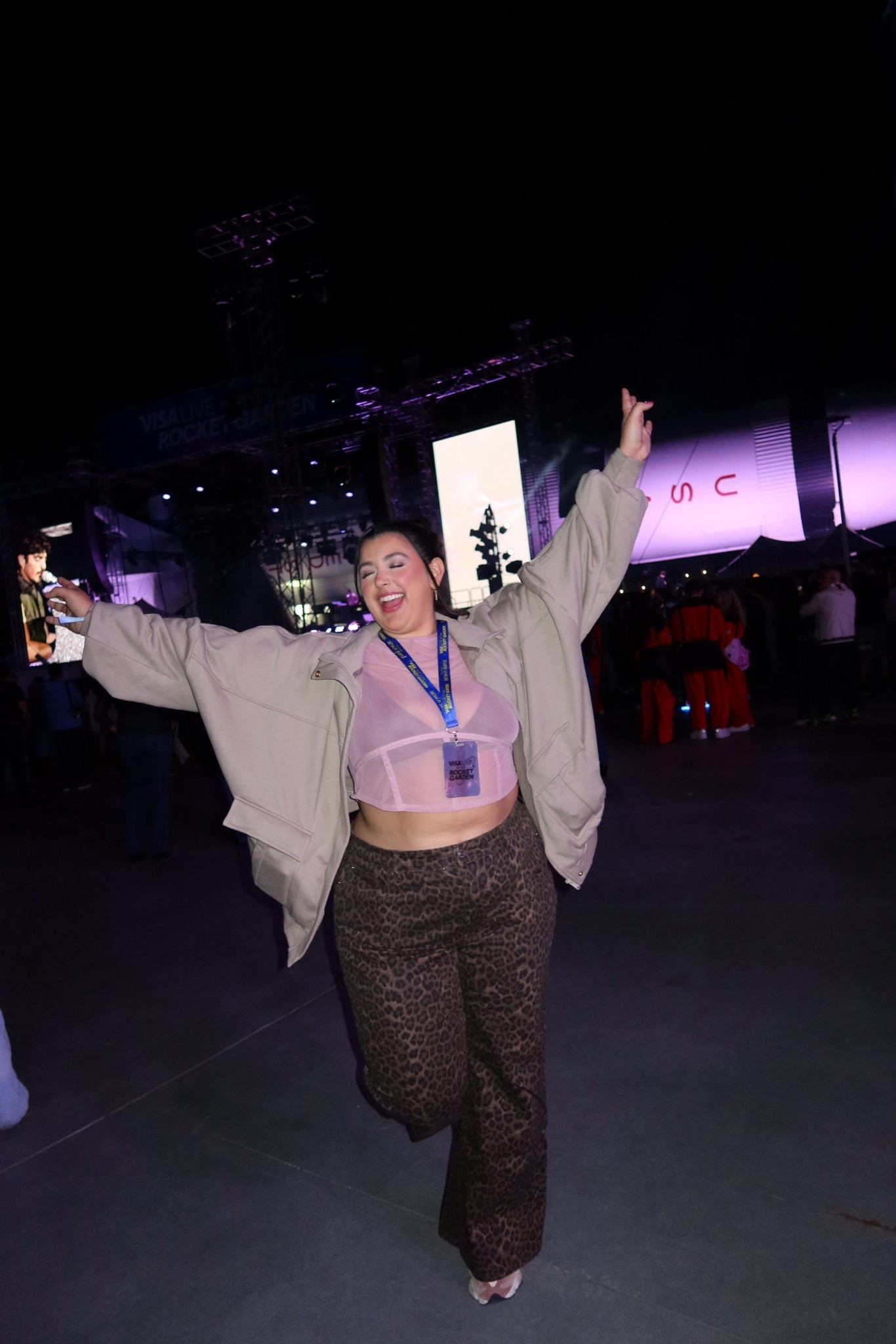 Plus size casual concert outfit vibes ✨🎶 Leopard pants, mesh moment, and an oversized jacket I’m obsessed with. This look is comfy, curvy-friendly, and perfect for dancing all night.
Shop my full concert look below — stretchy, breathable, and plus-size approved! 🤎✨ 

#LTKPlusSize #LTKCyberWeek #LTKMidsize