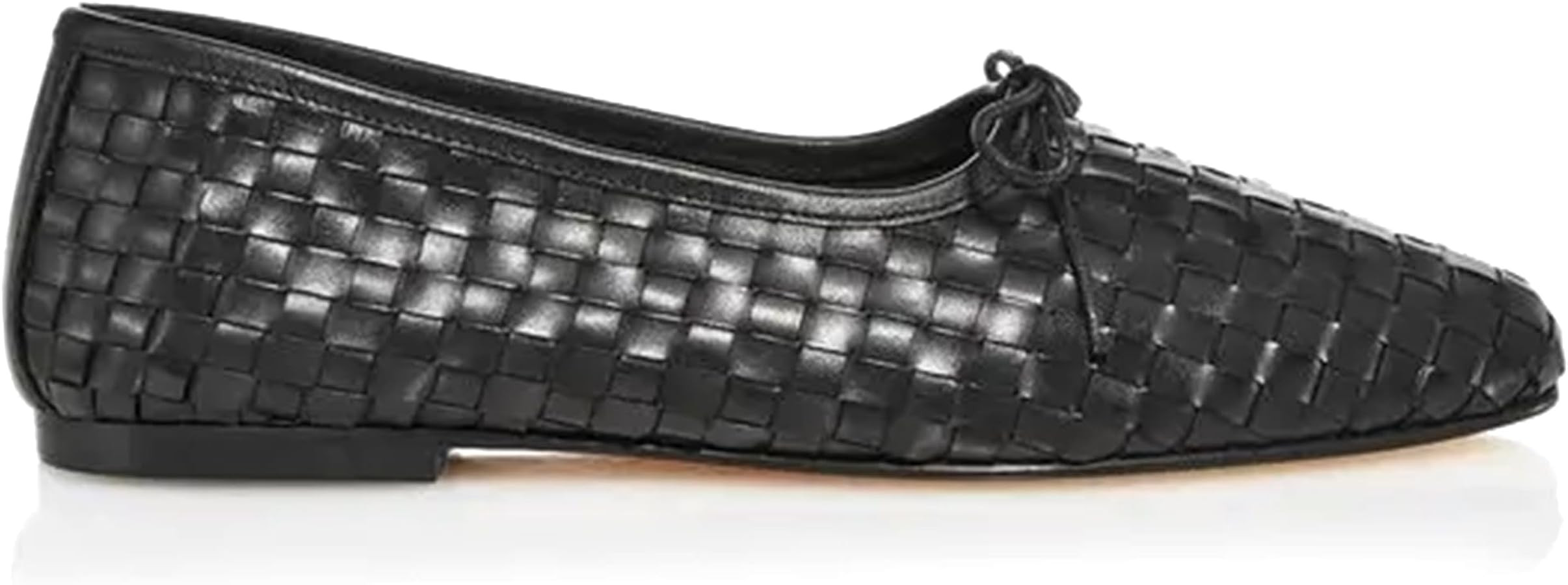 Woven Ballet Flats for Women Bow Square Toe Ballerina Shoes | Amazon (US)
