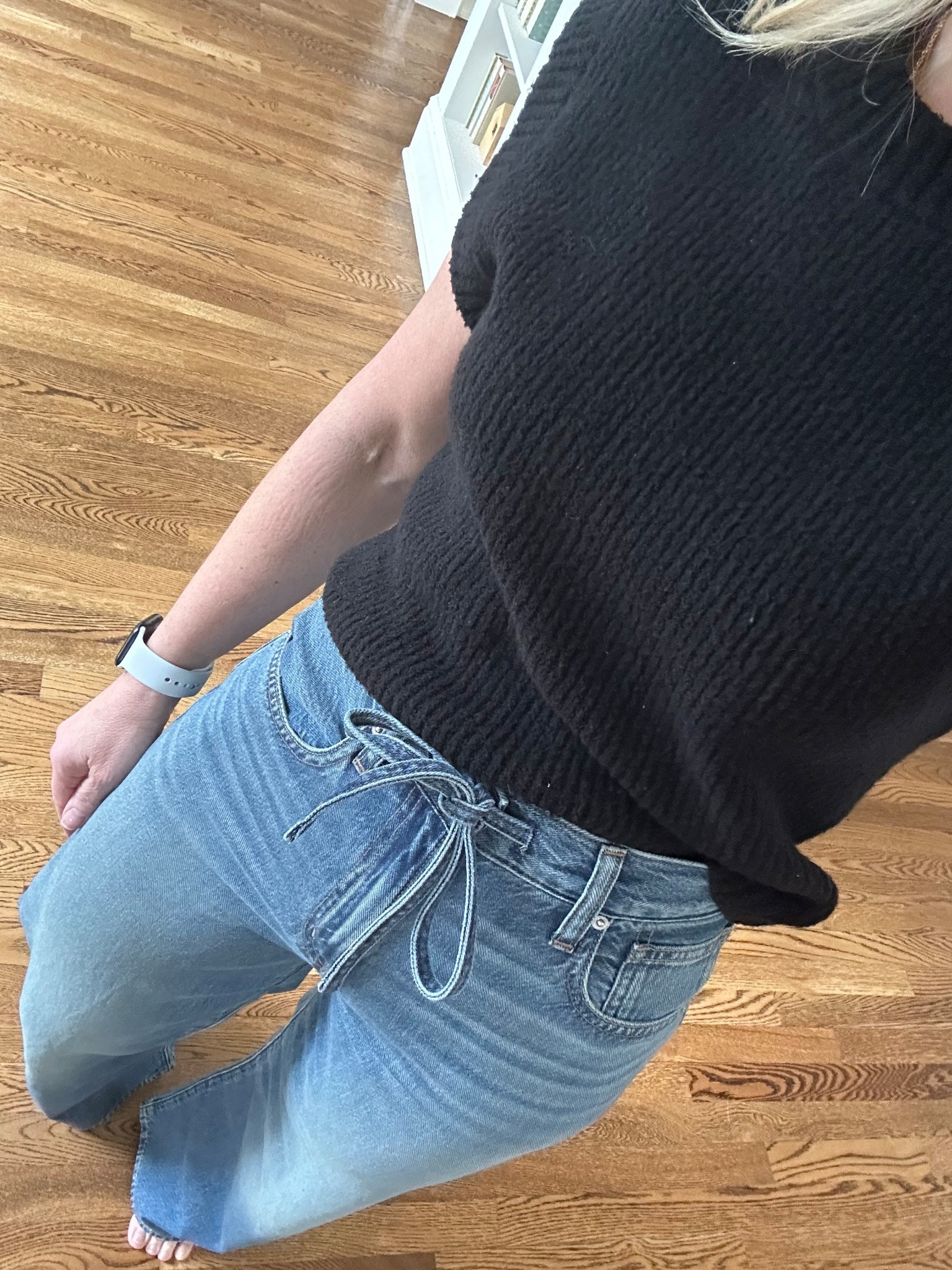 Too hot for jeans 👖 in the summer?! Not these! Madewell airy denim. Light and flowy 🩵
25% off right now. I sized down. 

#LTKSaleAlert #LTKOver40 #LTKWorkwear