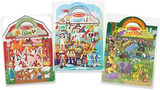 Melissa & Doug Puffy Sticker Play Sets - Safari, Pirate, On the Farm | Amazon (US)