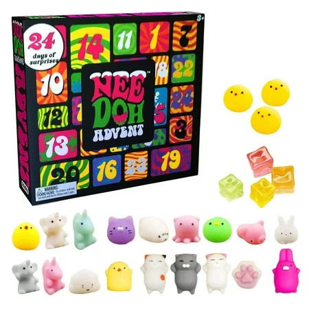 Nee Doh Squishmas Advent Calendar 2025, 24 Day Countdown Christmas Advent Calendar With 24 Pieces Mini Squeeze Toys Cute Fun Xmas Vacation Holiday Gifts for Kids Collectible Toys | Walmart (US)