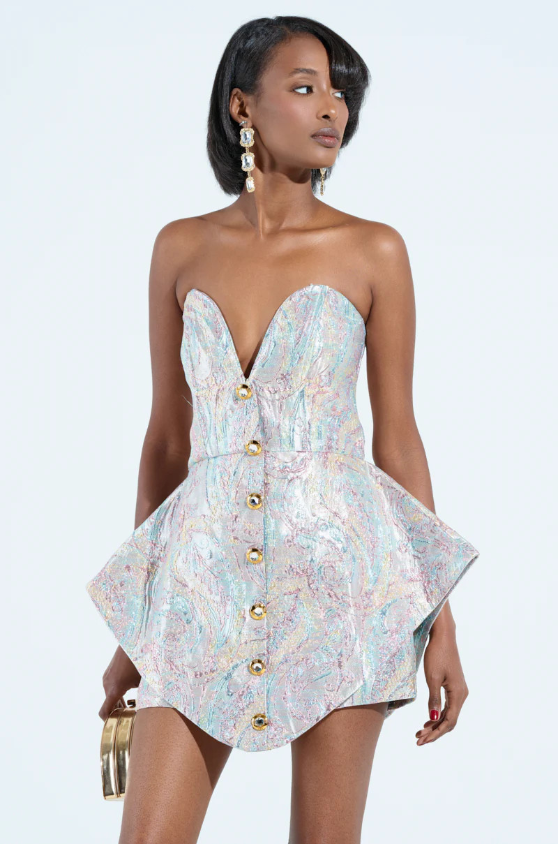 IT GIRL ROMPER IN BROCADE | AKIRA