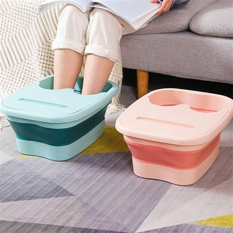 1pc Foldable Foot Bath Bucket-Portable Foot Soaking Basin ForRelaxation And Pain Relief  Foot Soa... | SHEIN