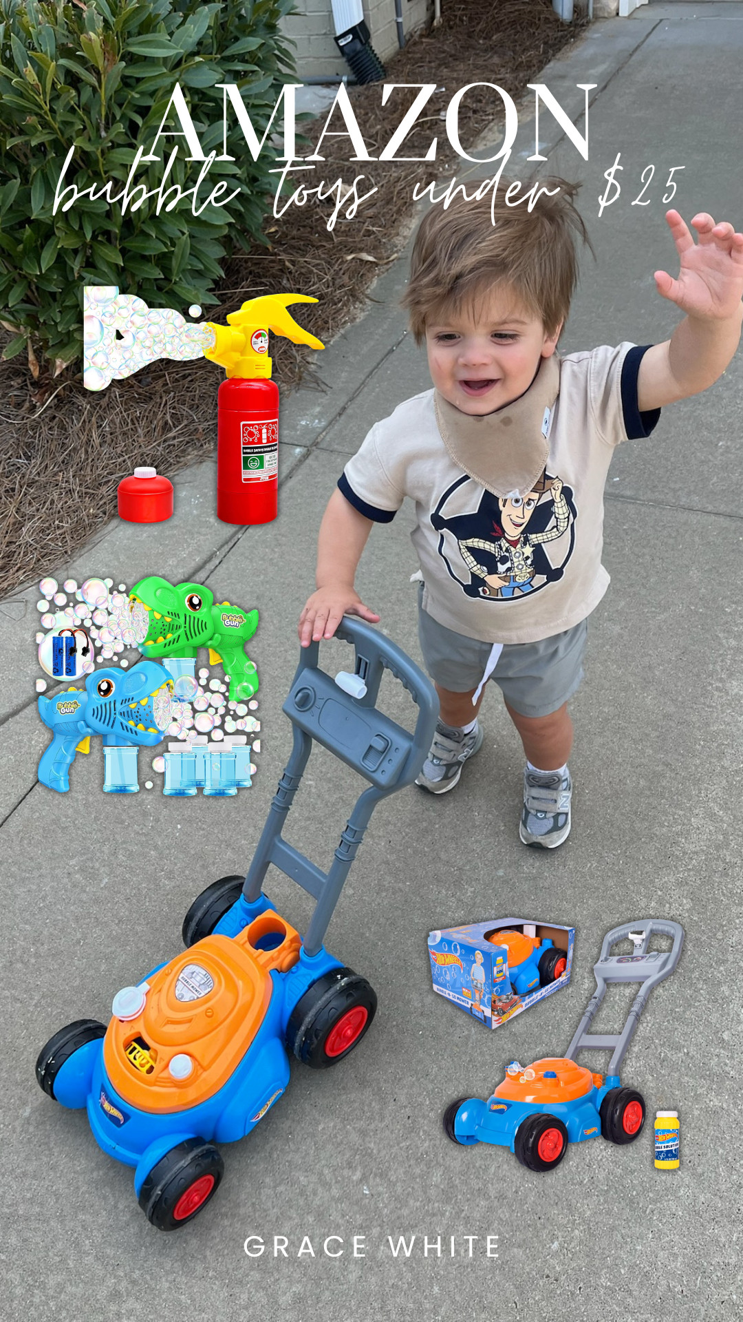 Toys that make summer fun! These bubble makers are perfect for backyard play.

bubble toys, bubble makers, lawn mower toy, bubble guns, birthday gifts, summer fun, backyard games, Grace White 

 #LTKmomlife #LTKBaby #LTKKids