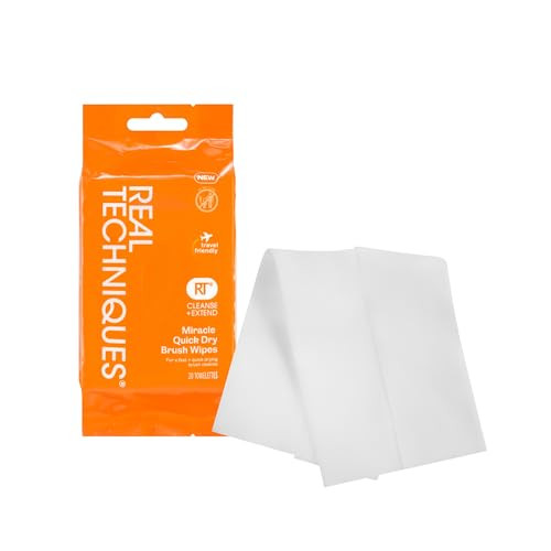 Amazon.com: Real Techniques Miracle Quick Dry Brush Wipes, Remove Product Build-Up, Easily Switch... | Amazon (US)